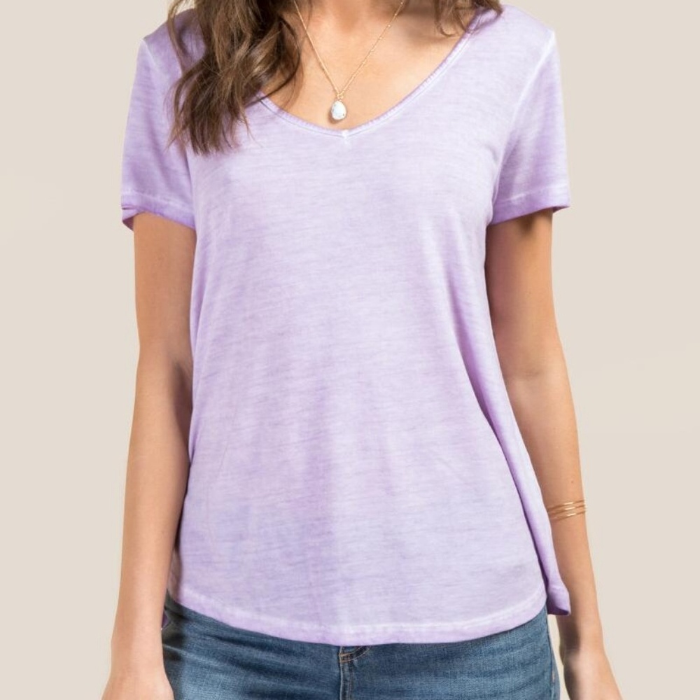 Francesca's Purple and Lace Open Back Top - XS
